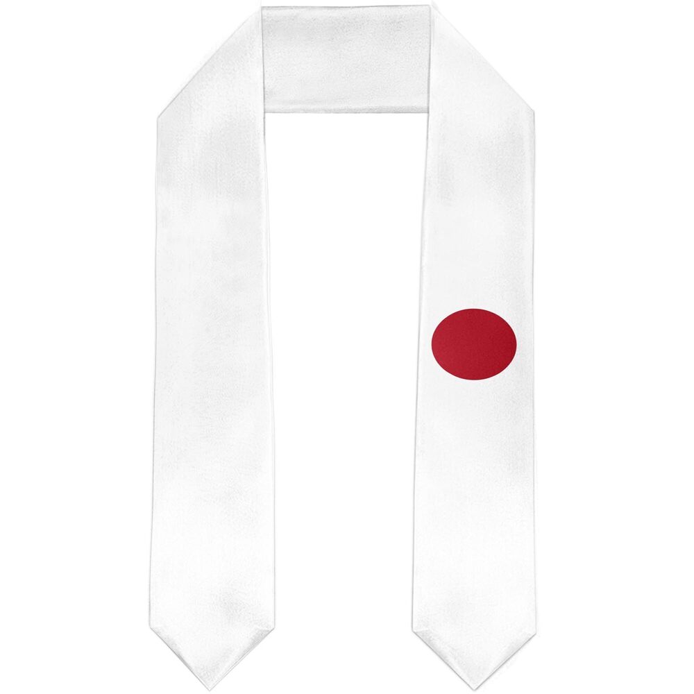 8972 Japan Flag Graduation Stole Satin Sash Scarf for Study Aboard
